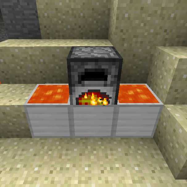 как сделать чтобы печка загорелась в майнкрафте #6