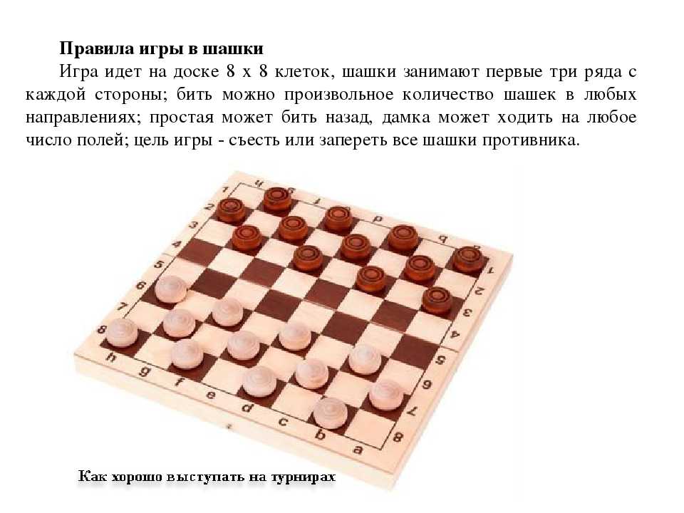 Правила игры в русские шашки