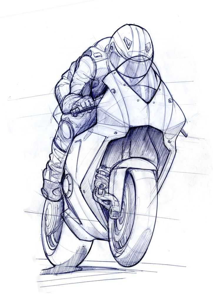 Как нарисовать мотоцикл ребёнку