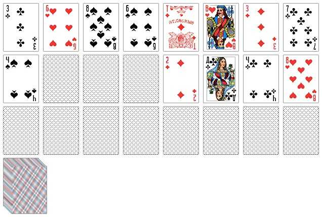 Как разложить пасьянс из 36 карт для начинающих пошагово фото