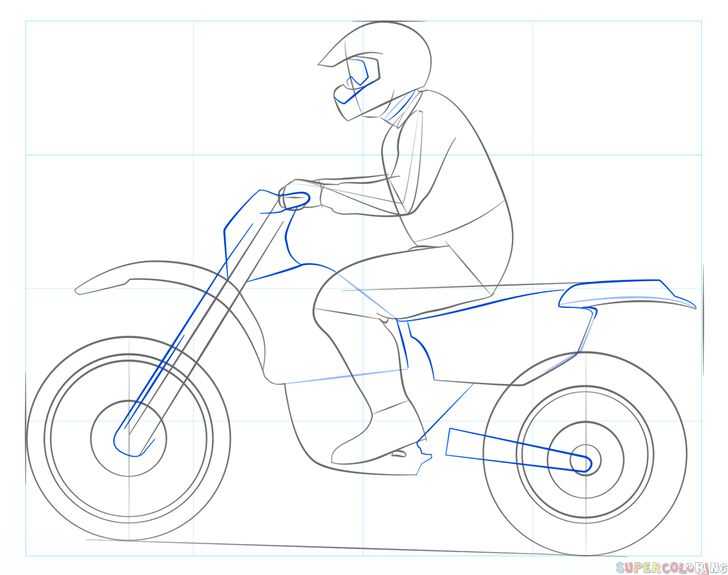 Спортивный мотоцикл как нарисовать