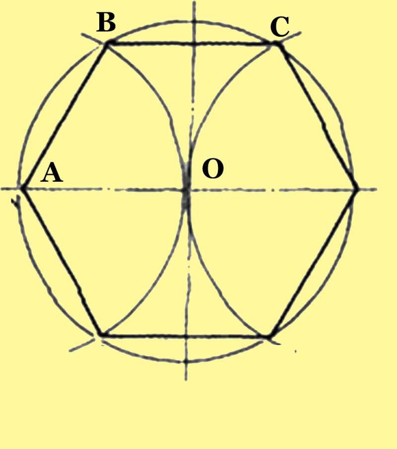 Как нарисовать шестигранник без циркуля