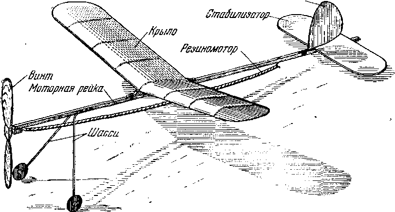 Самолет на резиномоторе своими руками чертежи