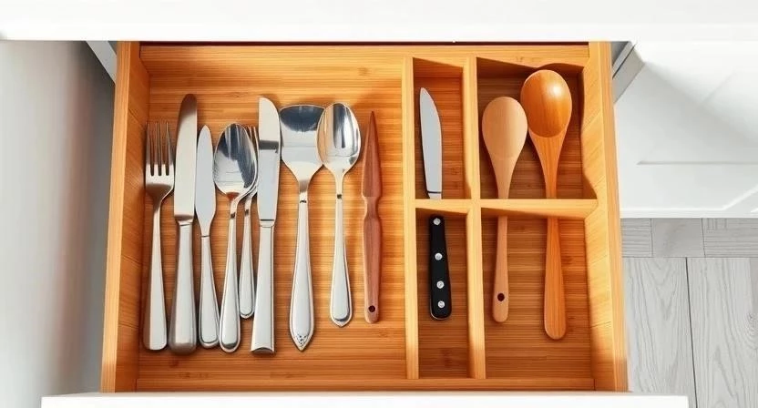 Как организовать порядок в выдвижных ящиках кухни