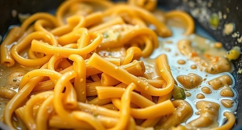 Быстрая паста с сыром и чесноком