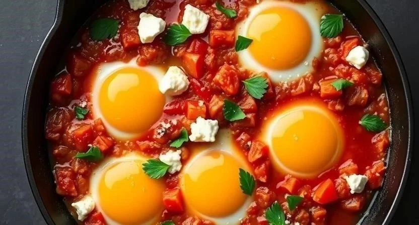 Быстрая шакшука на сковороде