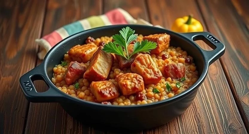 Гречка с мясом в одной сковороде: пошаговый рецепт