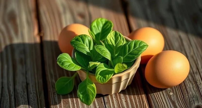 Завтрак из яиц и шпината для бодрости и продуктивности