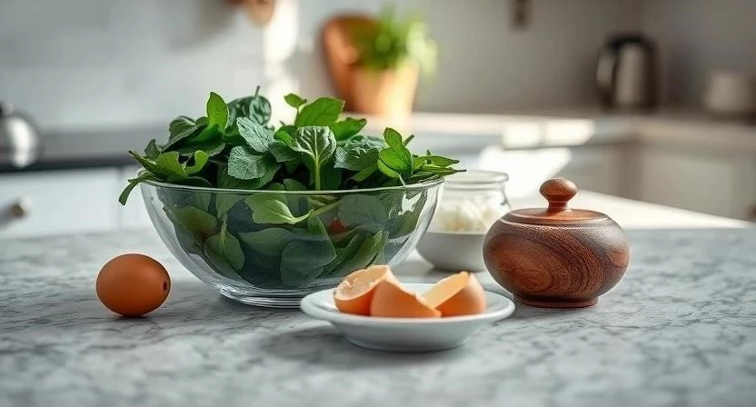 Завтрак из яиц и шпината для бодрости и продуктивности