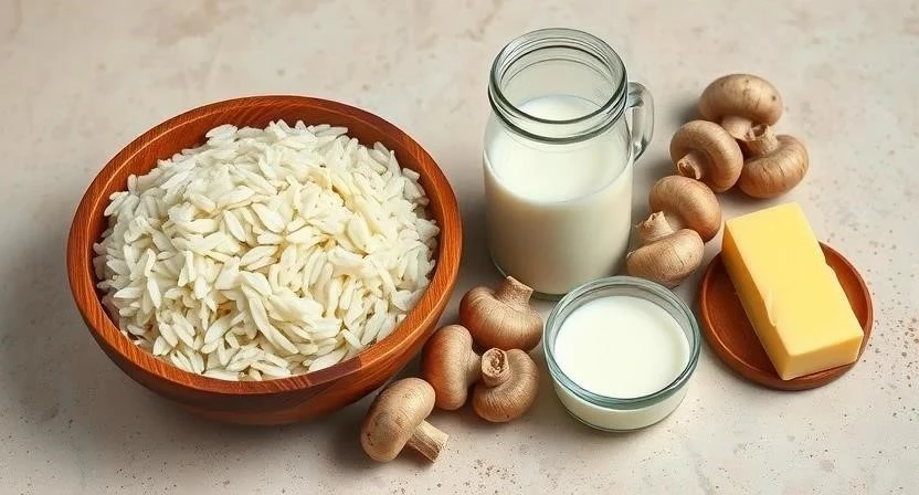 Сливочный рис с грибами в мультиварке