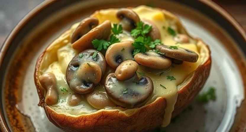 Сырно-грибной соус для запеченного картофеля