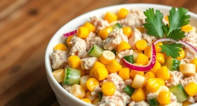 Салат с тунцом и кукурузой