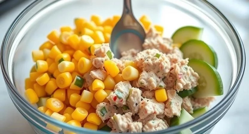 Салат с тунцом и кукурузой