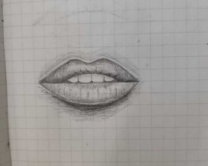 Как нарисовать губы карандашом поэтапно легко и красиво