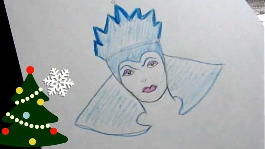 Как нарисовать снежную королеву из сказки поэтапно