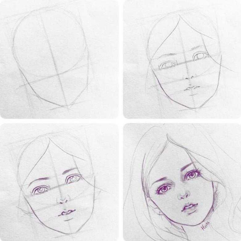 Как нарисовать лицо девушки карандашом поэтапно для портрета