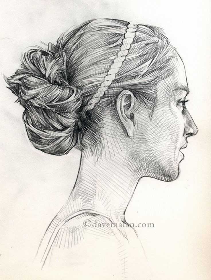 Как рисовать волосы карандашом нарисовать косу девушки
