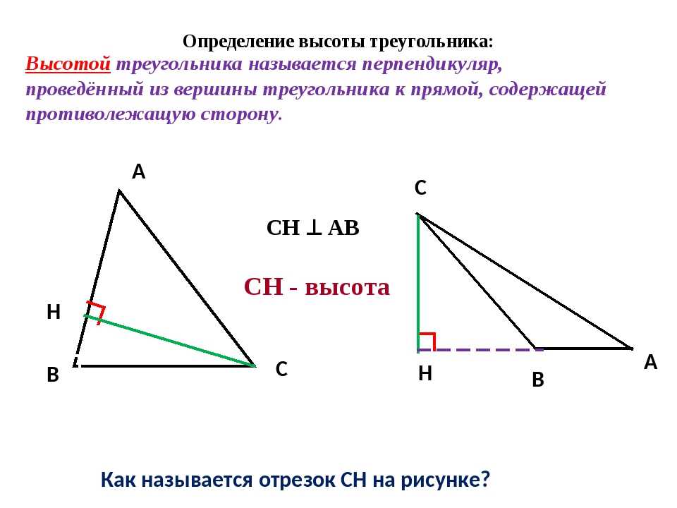 Как построить высоту треугольника циркулем и угольником - алгоритм