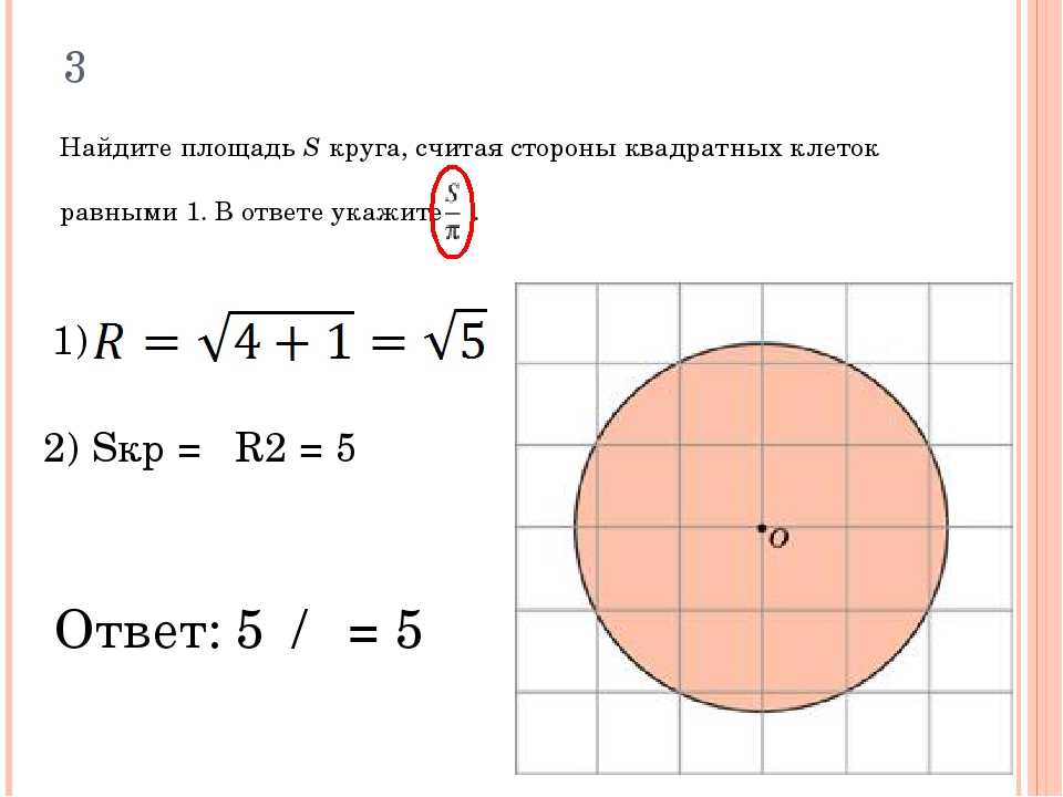 Расчет площади круга