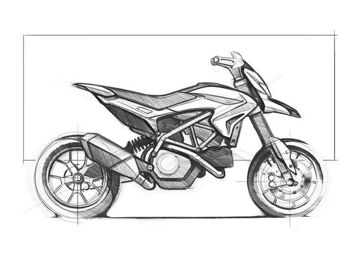 Как нарисовать мотоцикл: поэтапная инструкция
