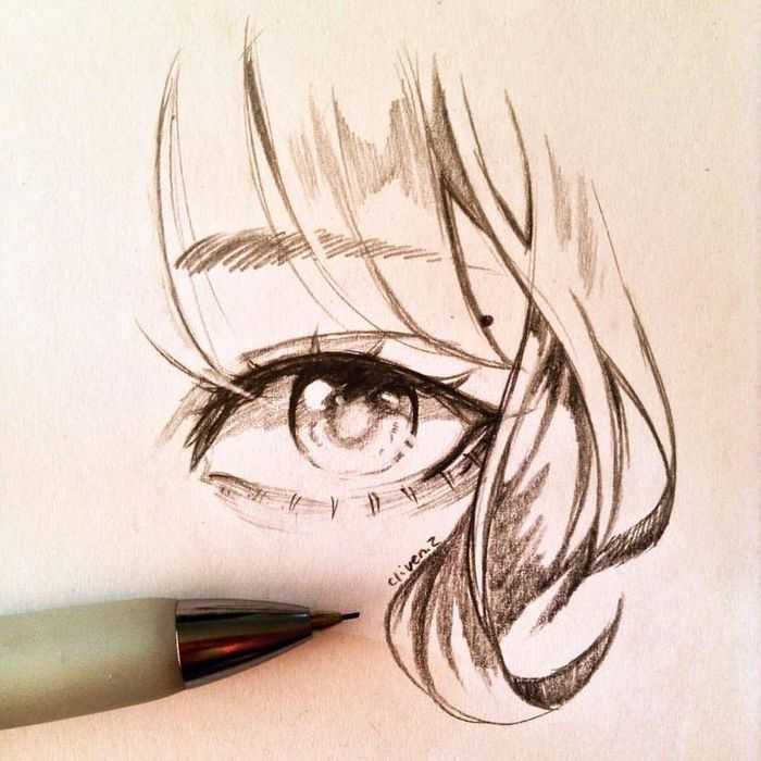 Как и какими карандашами рисовать глаза в стиле манга?