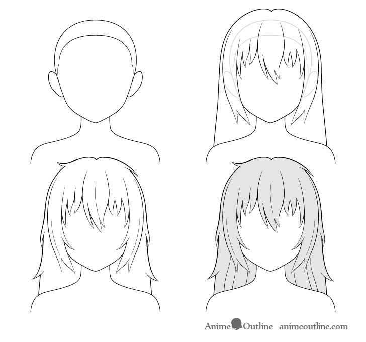 Как рисовать голову аниме