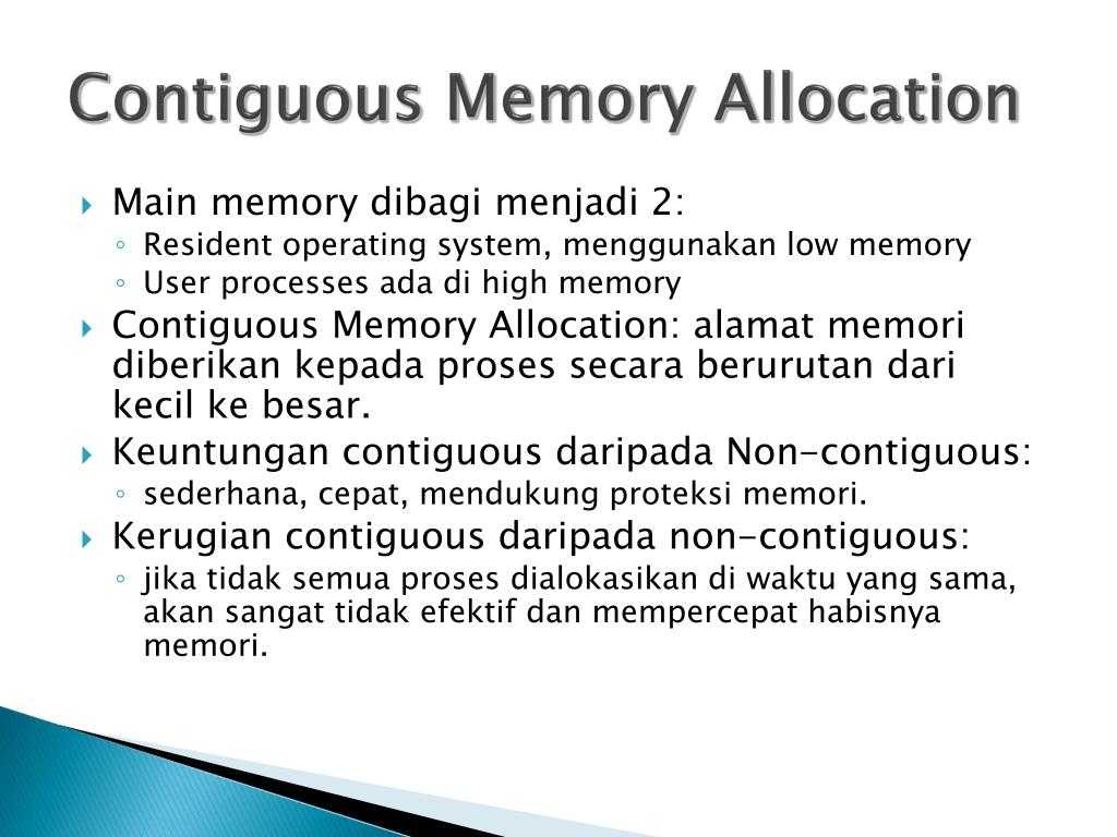 Memory allocation. Allocated Memory.