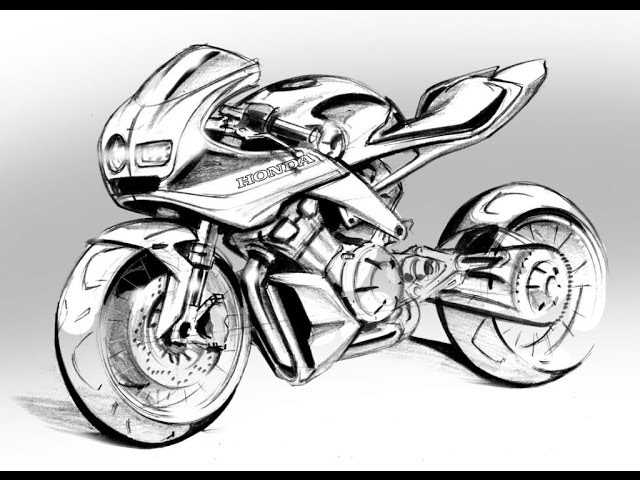 Спортивный мотоцикл как нарисовать