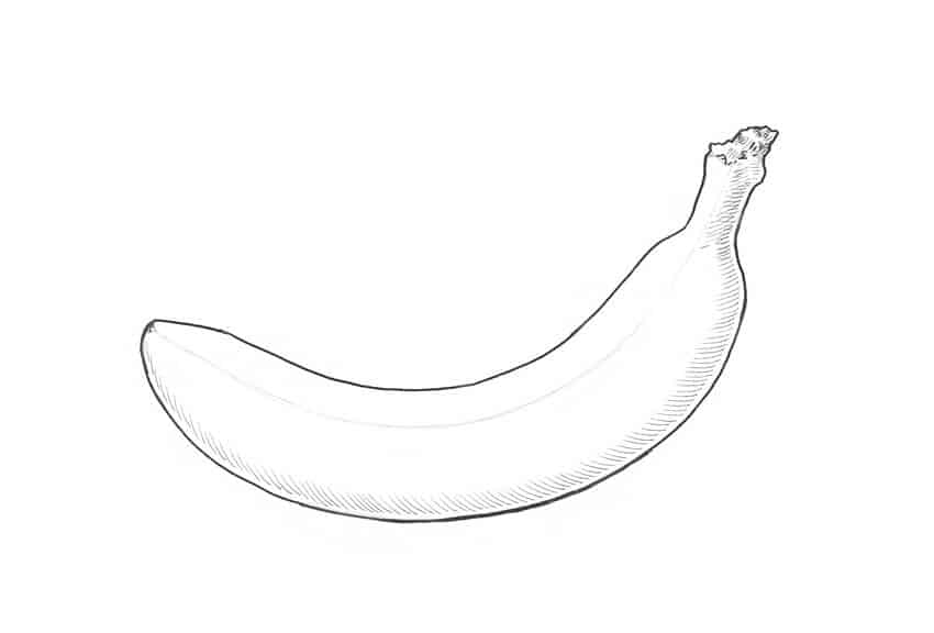 Как легко нарисовать банан? поэтапный рисунок банана для детей карандашом.