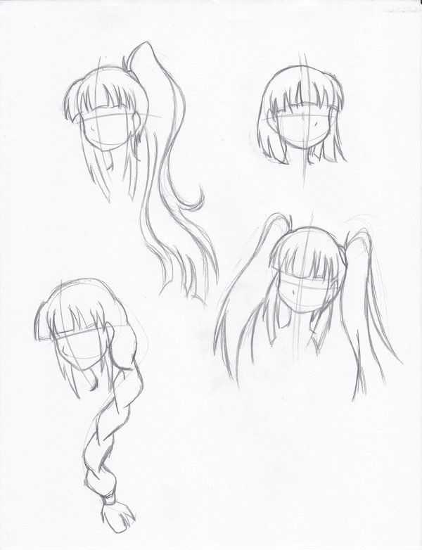 Как нарисовать волосы. аниме