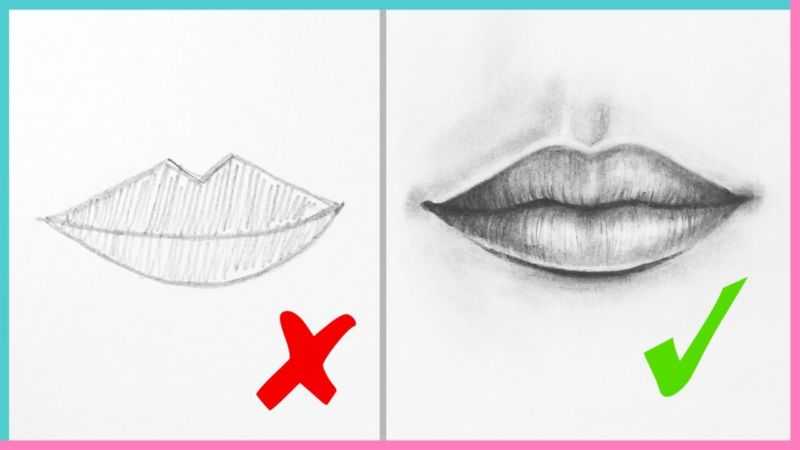 Как нарисовать губы карандашом поэтапно легко и красиво