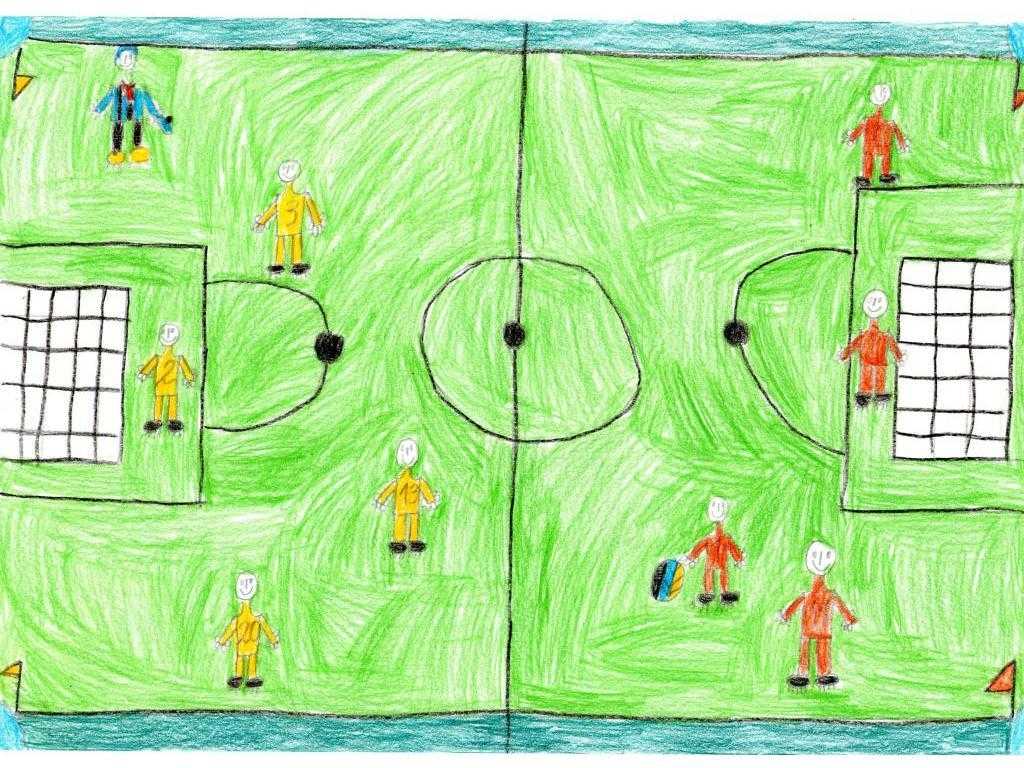 Площадка мяч ворота есть свою здесь. Рисунок на тему футбол. Рисунки на тему футбол для детей. Рисунок на тему фут Болл. Рисунки на футбольную тему для детей.