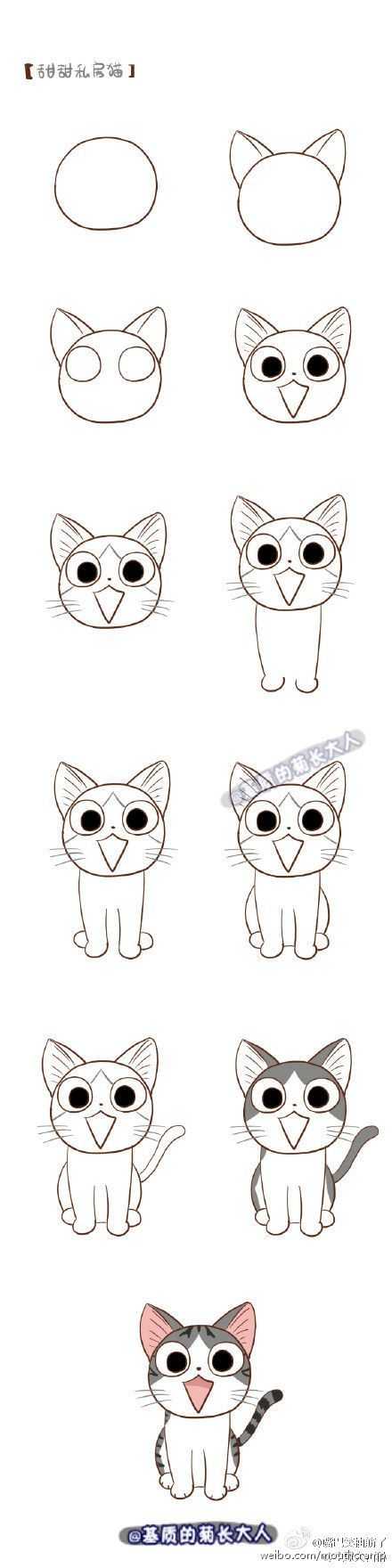 Как нарисовать кота поэтапно — карандашом для начинающих