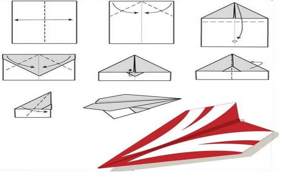 Как сделать самолетик из бумаги а4 поэтапно фото