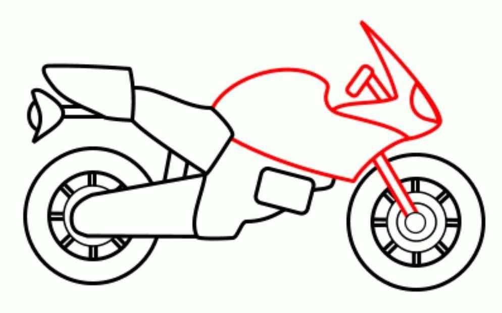 Как рисовать мотоцикл