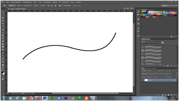 Как нарисовать линию в photoshop
