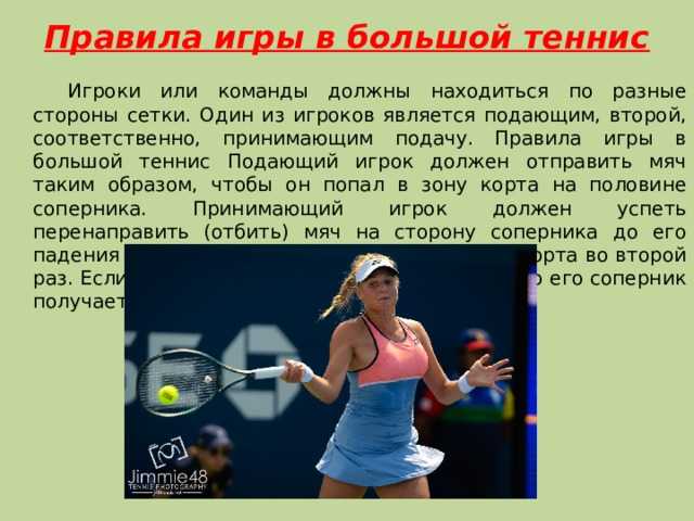 Правила большого тенниса кратко и понятно в картинках