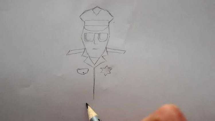 Как рисовать полицейского для детей поэтапно | авто брянск