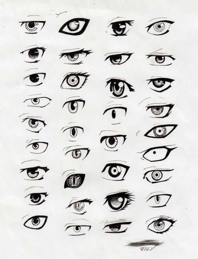 Как нарисовать глаза в стиле аниме - wikihow