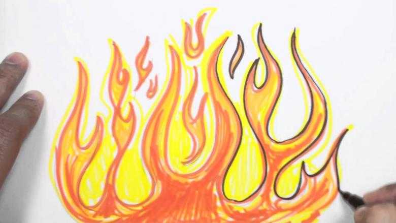 Рисунок ночного костра. как нарисовать горящий костер карандашом