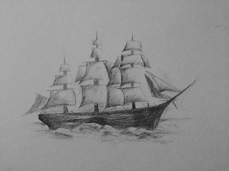 Поэтапные рисунки кораблей простым карандашом к произведению алые паруса александра грина