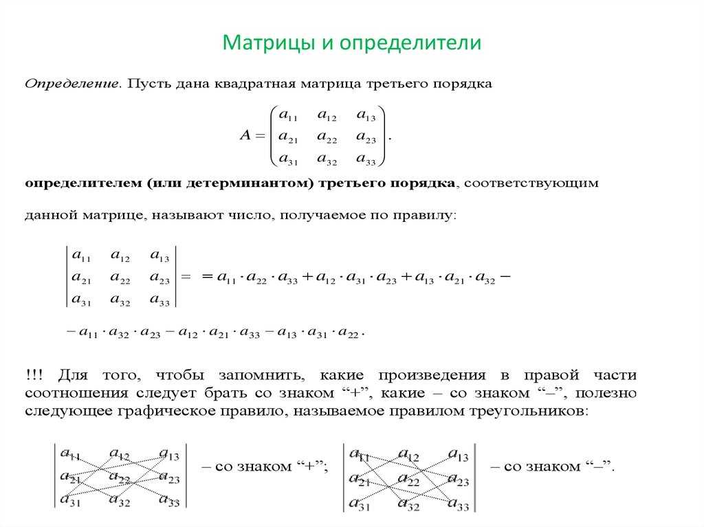 Определитель матрицы: алгоритм и примеры вычисления определителя матрицы